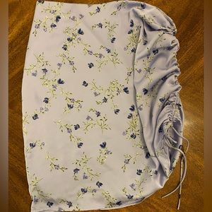 Floral Tie Side Midi Skirt